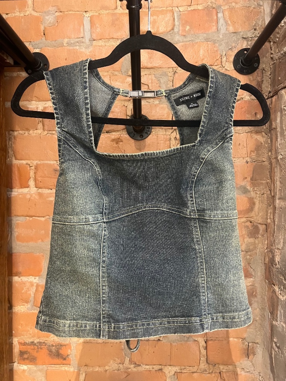 Urban Outfitters Silence + Noise Lace-Up Denim Tank Top Size S